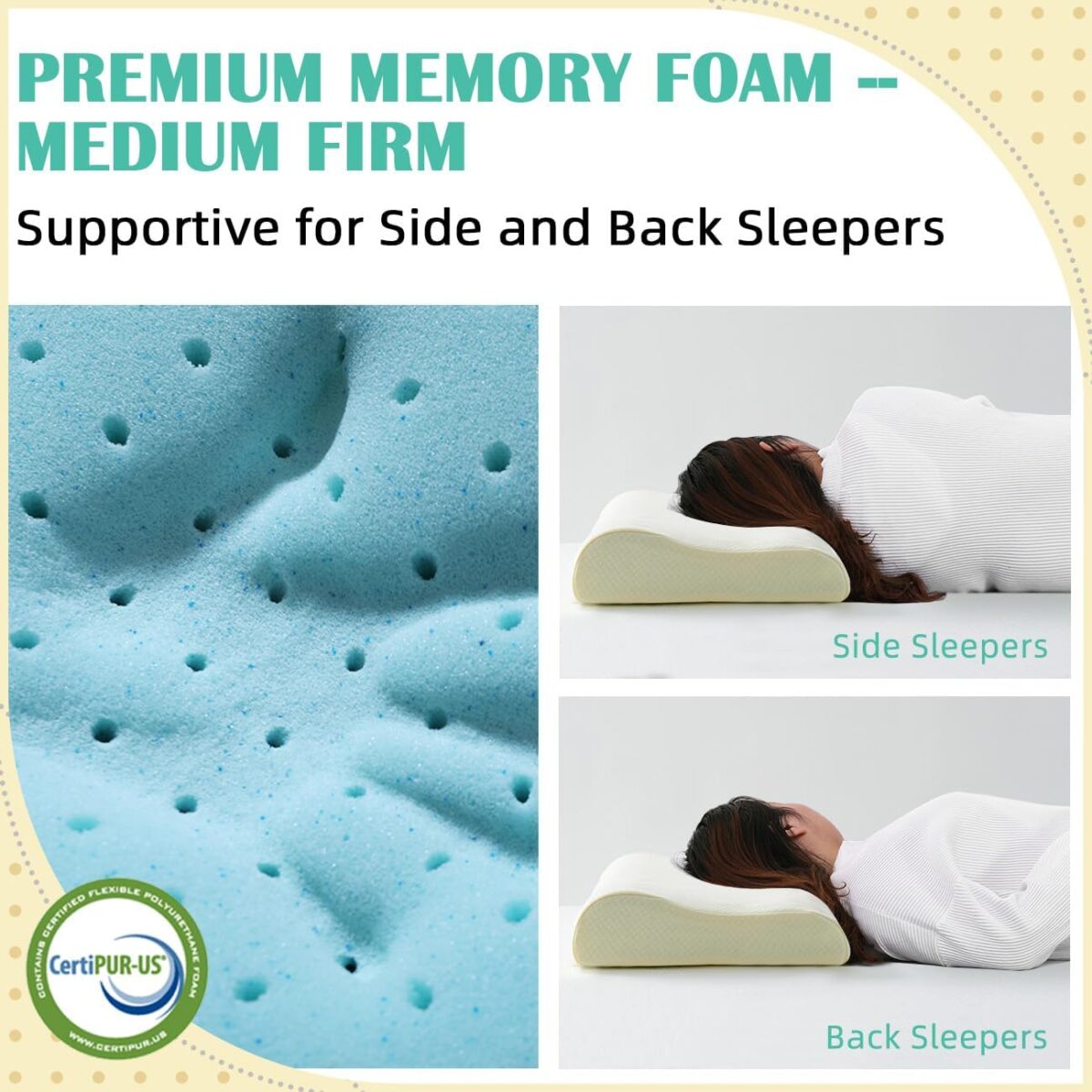 3 Layer 8 Height Contour Pillow - Kids/Travel Adjustable Memory Foam Pillow for Side Sleepers, Cervical Pillow for Neck Pain Relief for Back/Stomach Sleeping,